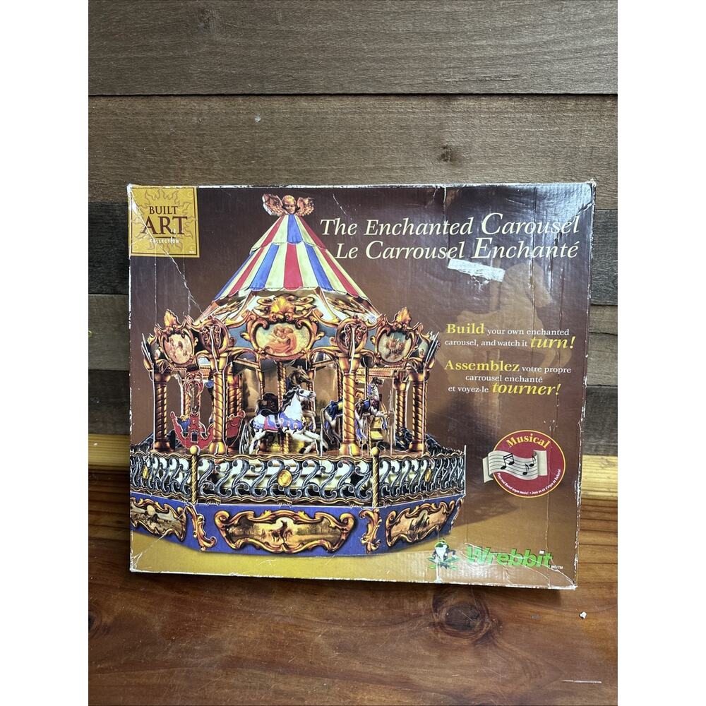 Vintage Built Art Collection The Enchanted Carousel Musical Wrebbit New in Box